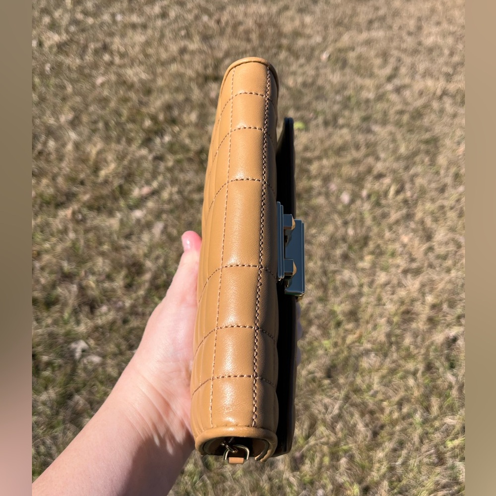 NWT Michael Kors Camel Color Tribeca Quilted Crossbody Bag - Picture 12 of 15